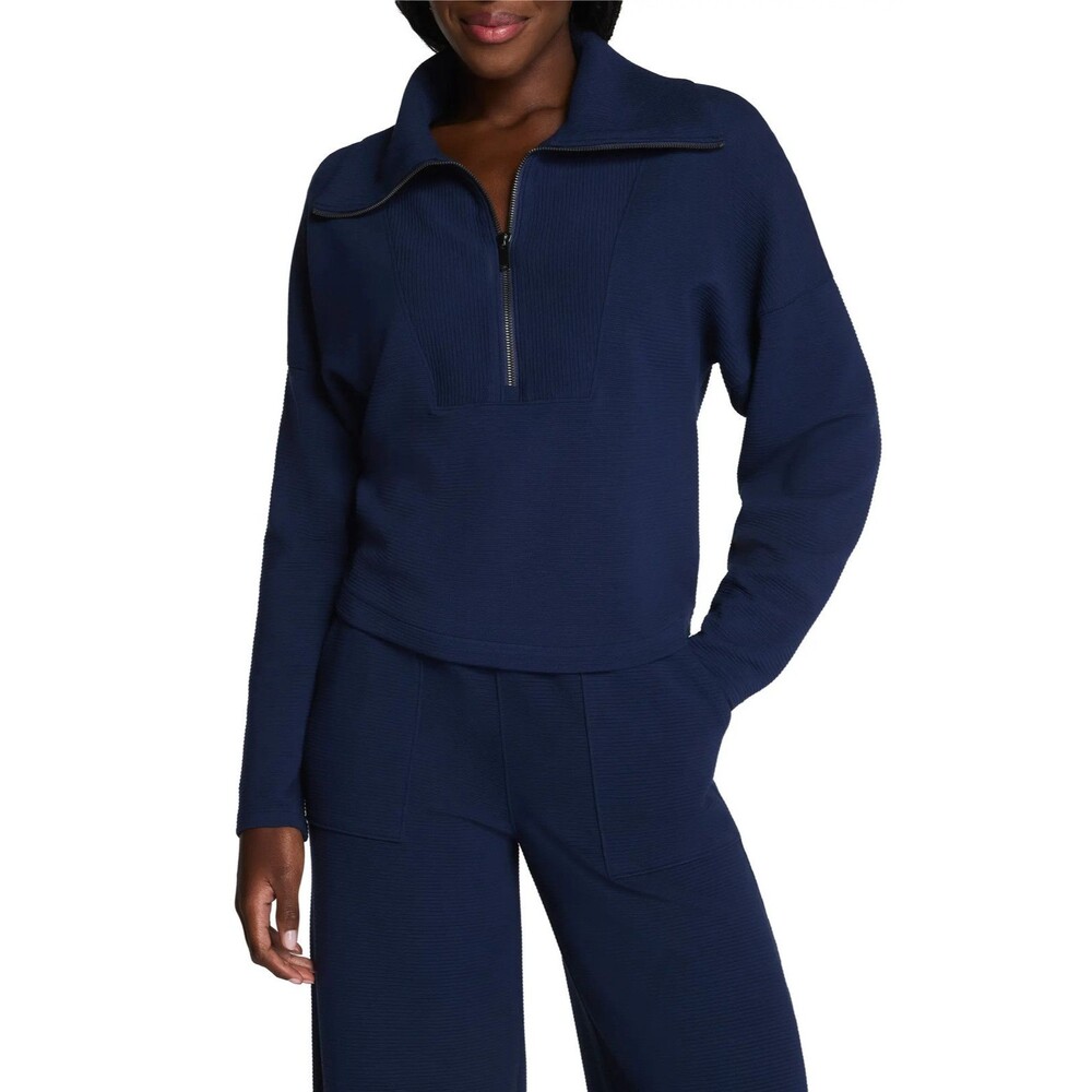 SPANX AirEssentials French Rib Half Zip M Timeless Navy (Style No. 22401R)